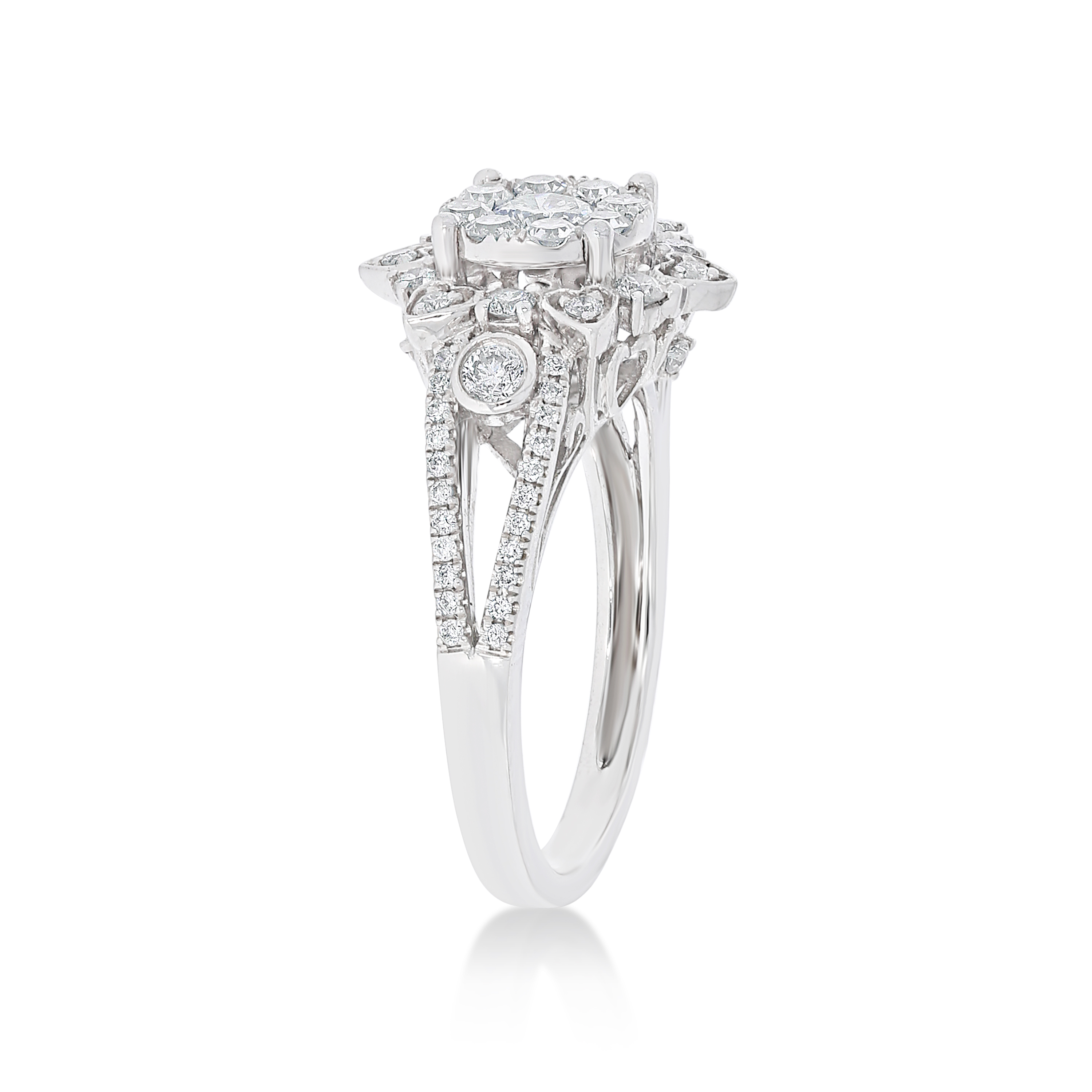 Diamond Engagement Ring 0.90 ct. 14k White Gold